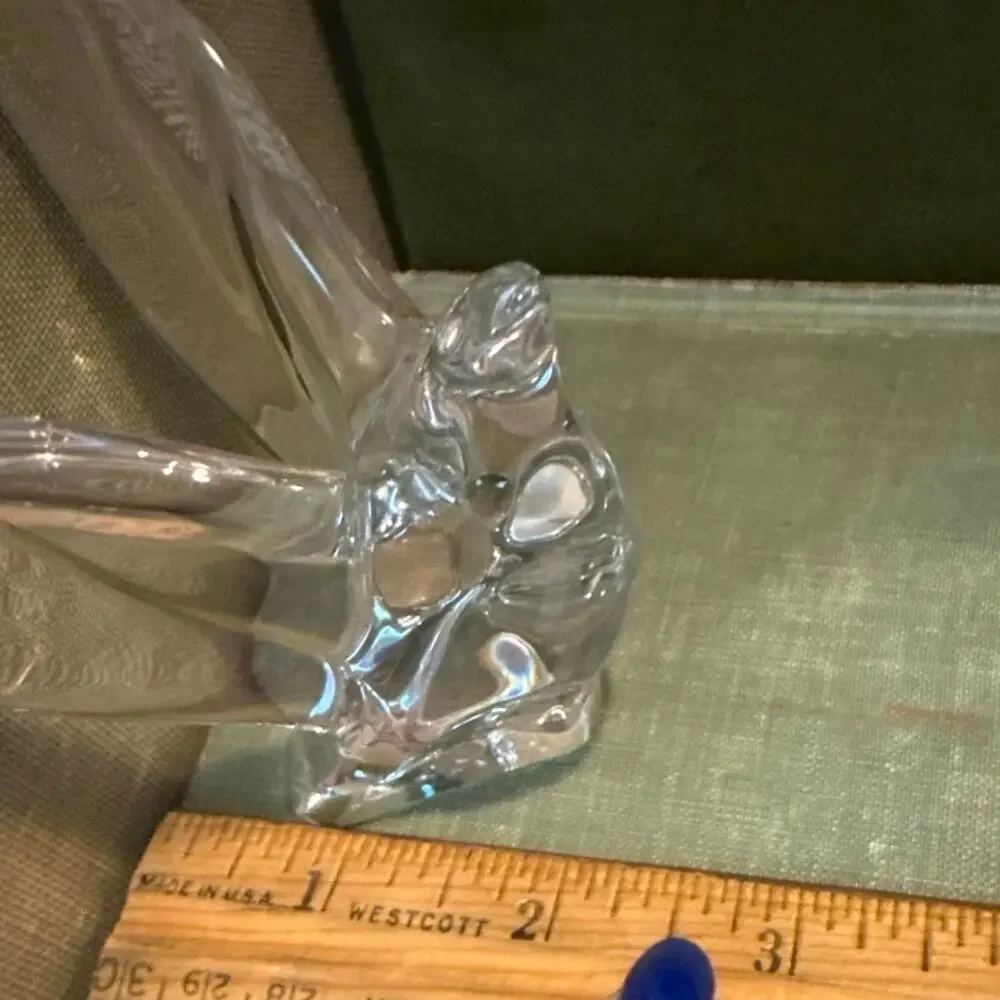 FC 83 France Glass Bird Figurine • Clear Art Glass • 3.25”